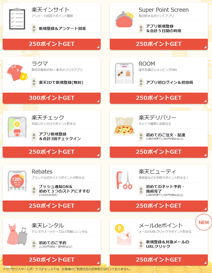 楽天はじめての方向け スーパーsale連動企画 初めてサービスを使うごとに1 500ポイントgetする方法 ポイント マイルの逸般人