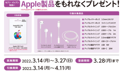 セブン‐イレブン｜ Apple Gift Card Apple製品プレゼントキャンペーン